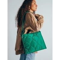 Green Nylon Quilted Holdall Bag