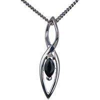 Sapphire Necklace Sterling Silver Marquise Infinity Loop Boxed Handmade Gift bag