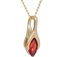 9ct Garnet Necklace Yellow Gold SMALL Minimalist Marquise Red Natural Gift