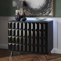 Frank Olsen ELEVATE Tall 2 Door Sideboard Black 220.22cm H X 256.54cm W X 101.6cm D