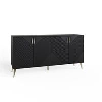 Frank Olsen Ava Sideboard with LED Lighting and Alexa Compatibility - Black