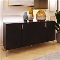 Frank Olsen Ava Sideboard with LED Lighting and Alexa Compatibility - Black