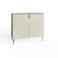 Frank Olsen Ava Tall Sideboard with LED Lighting and Alexa Compatibility - White