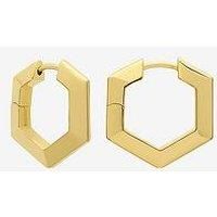 Rachel Jackson Mini Bevelled Hexagon Hoop Earrings