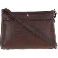 'Bridge' Croc Print Real Leather Shoulder Bag