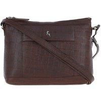 'Luxury' Croc Print Real Leather Shoulder Bag
