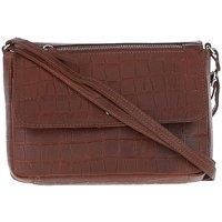 'Valentina' Flap Over Croc Print Real Leather Shoulder Bag