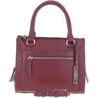 Three Section Real Leather Tote Shoulder Bag
