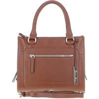 Three Section Real Leather Tote Shoulder Bag
