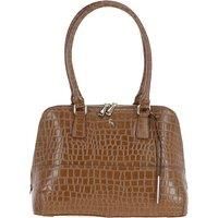 'Passione' Croc Print Zip Around Real Leather Tote Bag