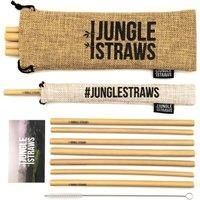 Jungle Straws: Reusable Bamboo Drinking Straws with Natural Hessian Carry Case (Set of 12)
