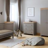 Little Acorns Classic Oak Effect 3 Piece Nursery Furniture Set
