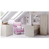 Little Acorns Portofino Cotbed, Dresser And Single Wardrobe - Grey Oak