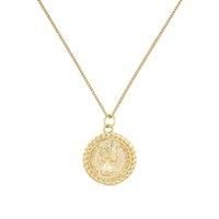 Chunky 18K Gold Lucky Coin Medallion Necklace
