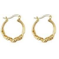 Chunky 14K Gold Twisted Hoop Earrings