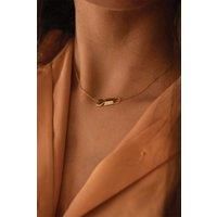 14K Gold Plated Silver Lock & Key Necklace