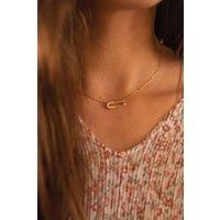 Dainty 14K Gold Safety Pin Necklace