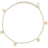 Delicate 14K Gold Coin Anklet