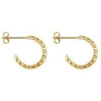 Chunky 14K Ribbed Gold Hoop Earrings