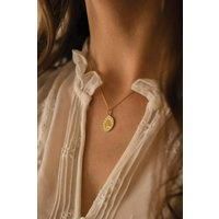 Chunky 18K Gold Lucky Penny Coin Medallion Necklace
