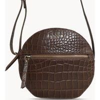 JANE' Embossed Croc Leather Round Designer Crossbody Bag