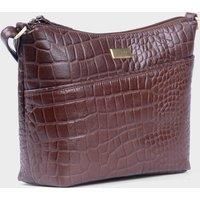 'CAROL' Embossed Croc Real Leather Designer Crossbody Shoulder Bag