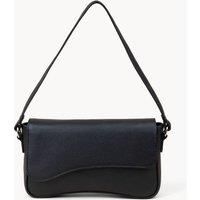 Assots London Women's BEVERLY' Pebble Grain Real Leather Shoulder Bag in Black
