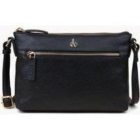 Assots London Women's 'BECKY' Pebble Grain Real Leather Crossbody Bag in Black