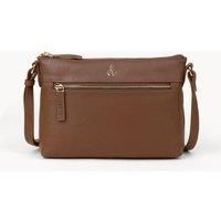 Assots London Women's 'BECKY' Pebble Grain Real Leather Crossbody Bag in Tan