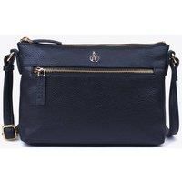 Assots London Women's 'BECKY' Pebble Grain Real Leather Crossbody Bag in Navy