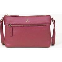 Assots London Women's 'BECKY' Pebble Grain Real Leather Crossbody Bag in Dark Pink