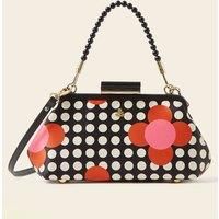 Jenny D Clutch - Fuchsia Flower Polka Dot