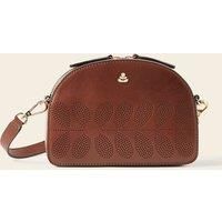 Babaluna Crossbody - Tan Punched Flower
