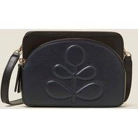 Portia East Crossbody - Embossed Stem Navy