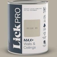 LickPro Max+ 1Ltr Beige 05 Matt Emulsion Paint (164TM)
