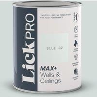 LickPro Max+ 1Ltr Blue 02 Matt Emulsion Paint (631TM)