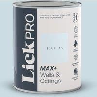 LickPro Max+ 1Ltr Blue 15 Matt Emulsion Paint (788TM)