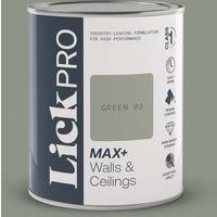 LickPro Max+ 1Ltr Green 02 Matt Emulsion Paint (379TM)