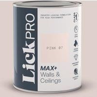 LickPro Max+ 1Ltr Pink 07 Matt Emulsion Paint (304TM)