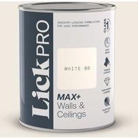 LickPro Max+ 1Ltr White 06 Matt Emulsion Paint (568TM)