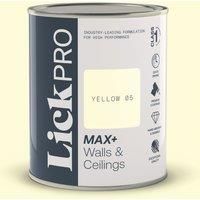 LickPro Max+ 1Ltr Yellow 05 Matt Emulsion Paint (812TM)