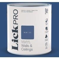 LickPro 2.5Ltr Blue 111 Vinyl Matt Emulsion Paint (990TM)