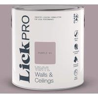 LickPro 2.5Ltr Purple 01 Vinyl Matt Emulsion Paint (204TM)