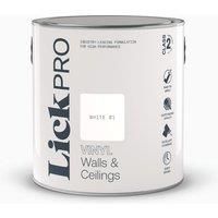 LickPro 2.5Ltr White 01 Vinyl Matt Emulsion Paint (328TM)