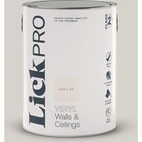 LickPro 5Ltr Grey 02 Vinyl Matt Emulsion Paint (192TM)