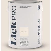 LickPro 2.5Ltr Pink 01 Vinyl Matt Emulsion Paint (691TM)