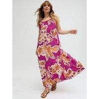 Raffya Ida Spaghetti Strap Botanical Print Maxi Dress In Multi