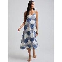 Lily and Lionel Rosie Aster Patchwork Nightie in Blue - Small