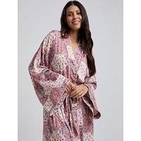Lily & Lionel Corina Aster Patchwork Print Robe - Pink