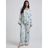 Lily & Lionel Evie Floral Print Long Pyjama Set - Cream - White